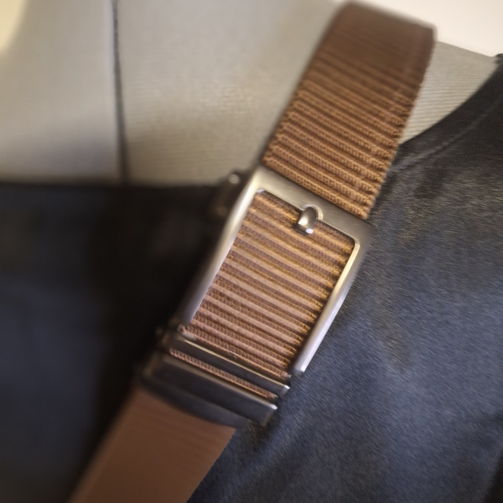Mens Adjustable Sizes Brown Rachet buckle